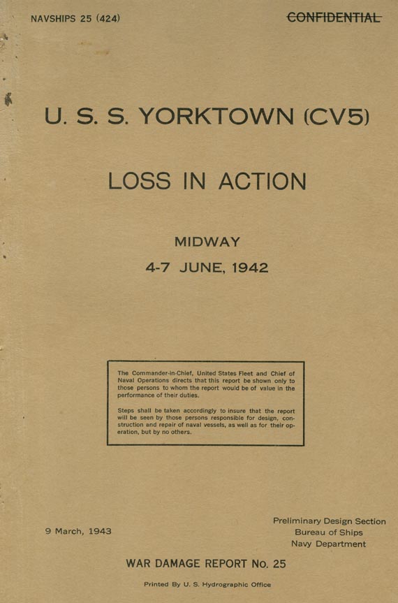 USS Yortown CV-5 Loss in Action Report